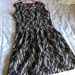 black lace mid dress